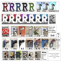R Letter Choices - View all letter R's Here - Not for Purchase